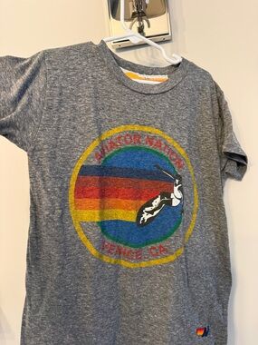 Aviator Nation Gray Kids Tee with Yellow, Red, Orange, Green & Blue Graphic